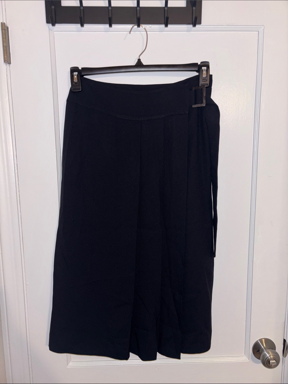 Jigsaw Black Midi Wrap Skirt with Side Tie Detail